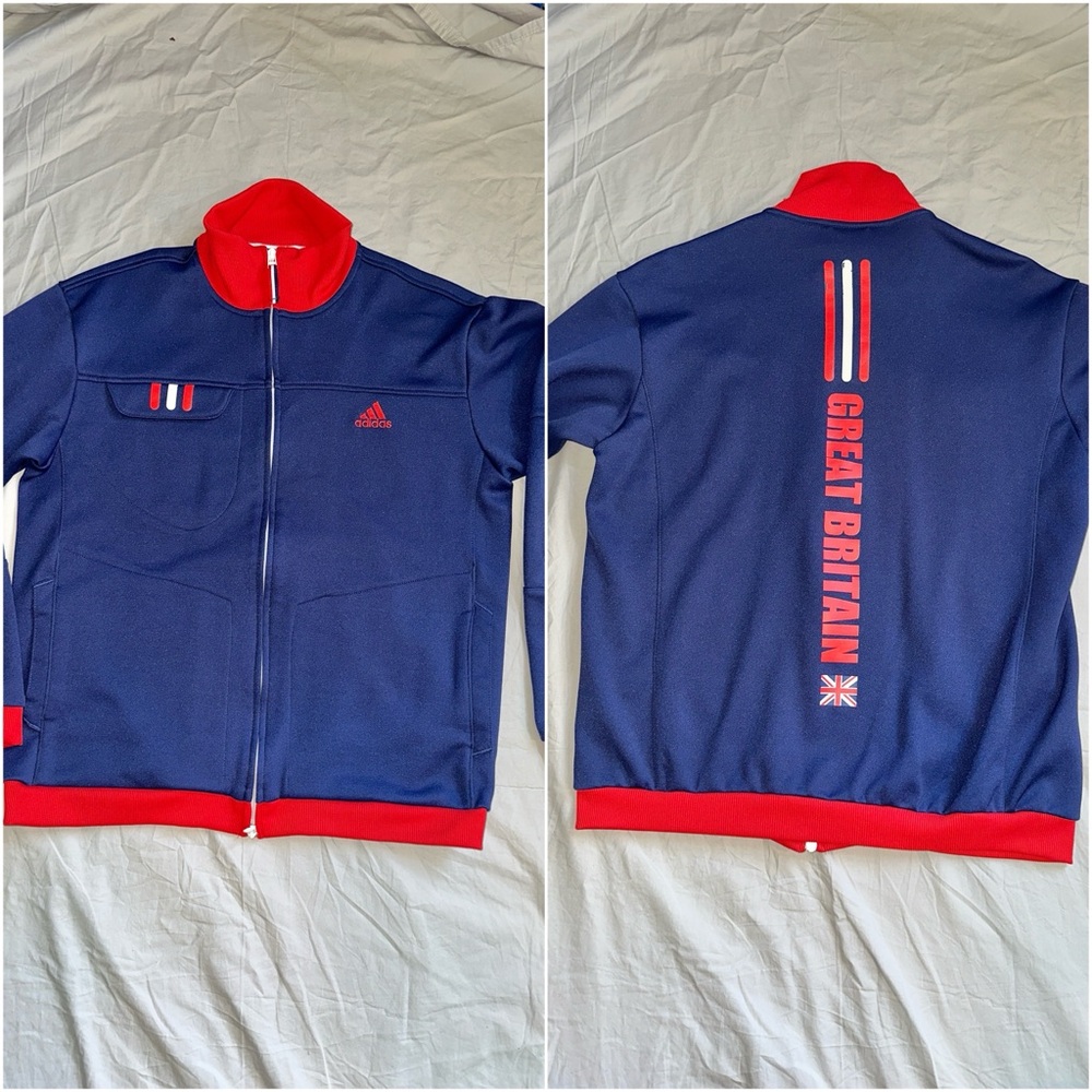 Adidas UK Men’s Vintage Great Britain Full Zip Track Top Size Medium